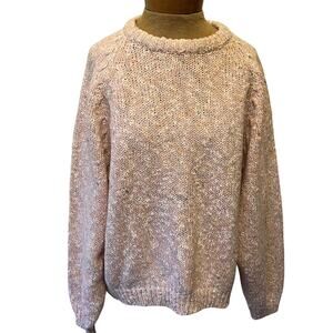 Vintage Womens Rafferty Sport over size cozy pink confetti sweater Sz large